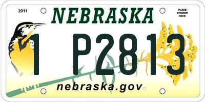 NE license plate 1P2813