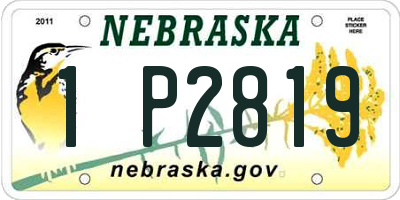 NE license plate 1P2819