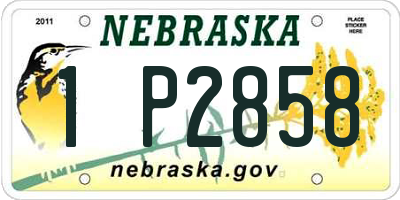 NE license plate 1P2858