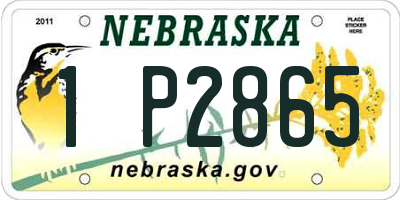 NE license plate 1P2865