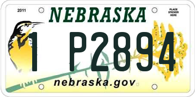 NE license plate 1P2894
