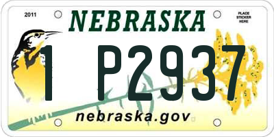 NE license plate 1P2937