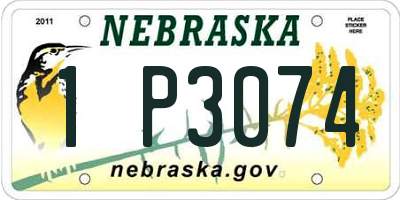 NE license plate 1P3074