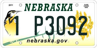 NE license plate 1P3092