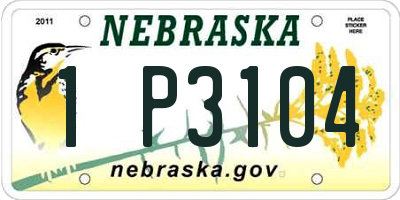 NE license plate 1P3104