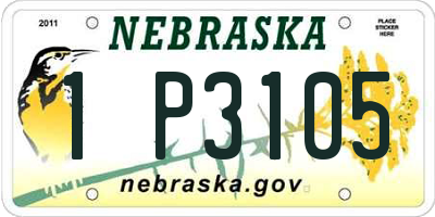 NE license plate 1P3105