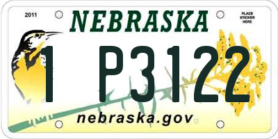 NE license plate 1P3122