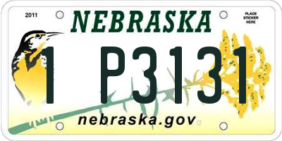 NE license plate 1P3131
