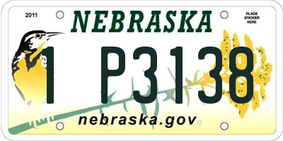 NE license plate 1P3138