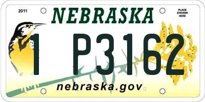 NE license plate 1P3162