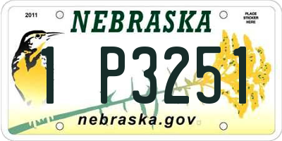 NE license plate 1P3251