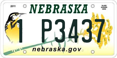 NE license plate 1P3437