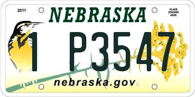 NE license plate 1P3547