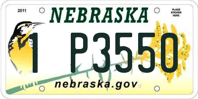 NE license plate 1P3550