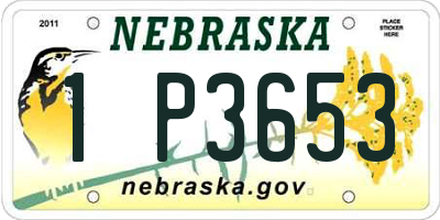 NE license plate 1P3653