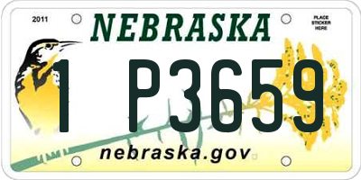 NE license plate 1P3659