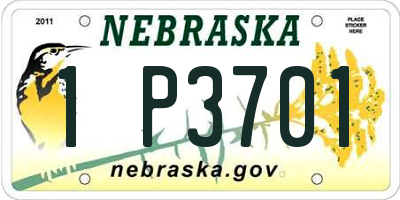 NE license plate 1P3701