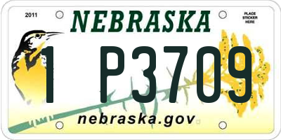 NE license plate 1P3709