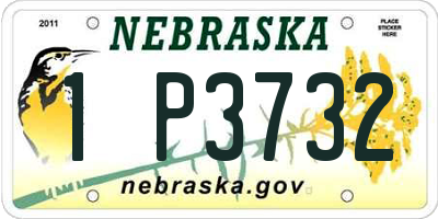 NE license plate 1P3732