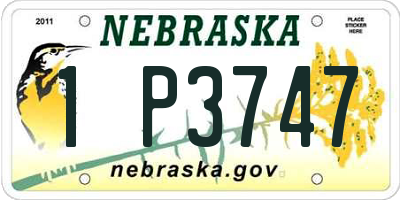 NE license plate 1P3747