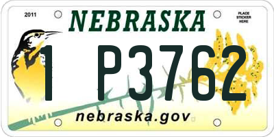 NE license plate 1P3762