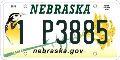 NE license plate 1P3885