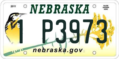 NE license plate 1P3973