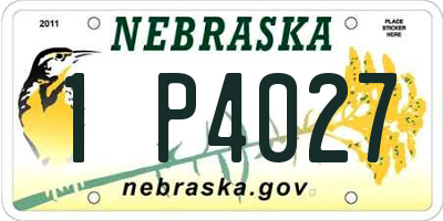 NE license plate 1P4027