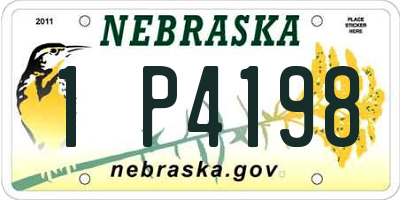 NE license plate 1P4198