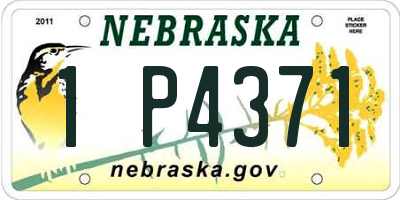 NE license plate 1P4371