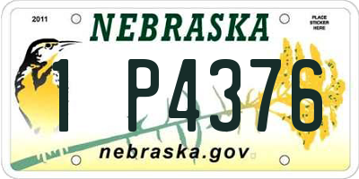 NE license plate 1P4376