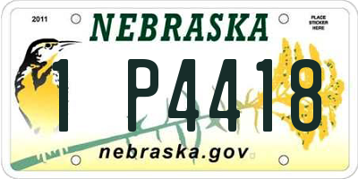 NE license plate 1P4418