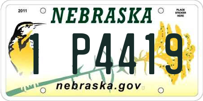 NE license plate 1P4419