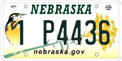 NE license plate 1P4436