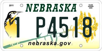 NE license plate 1P4518