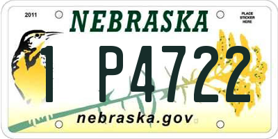 NE license plate 1P4722