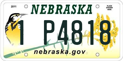 NE license plate 1P4818