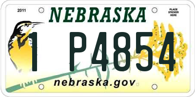 NE license plate 1P4854