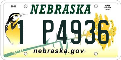 NE license plate 1P4936