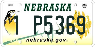 NE license plate 1P5369