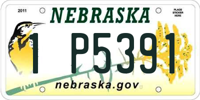 NE license plate 1P5391