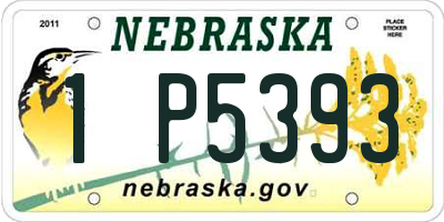 NE license plate 1P5393