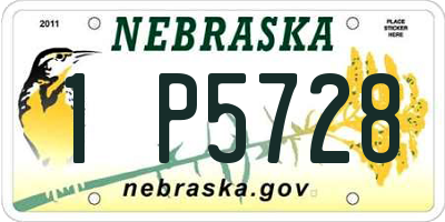 NE license plate 1P5728