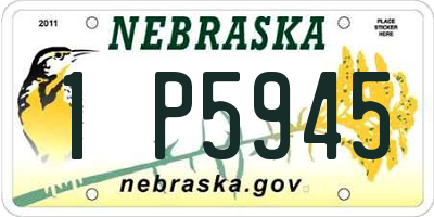 NE license plate 1P5945