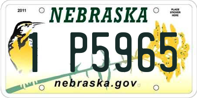 NE license plate 1P5965