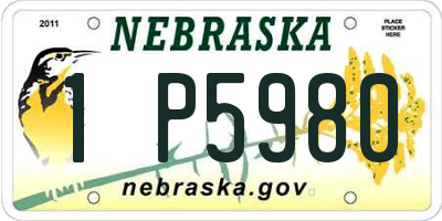 NE license plate 1P5980