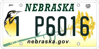 NE license plate 1P6016