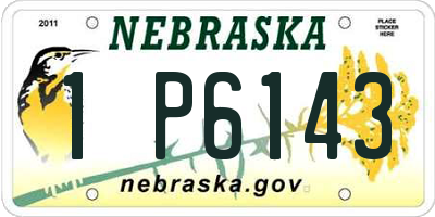 NE license plate 1P6143