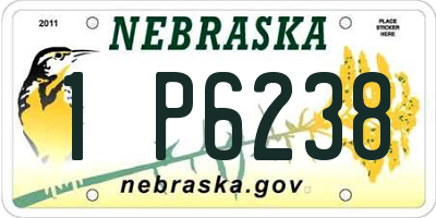 NE license plate 1P6238
