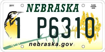NE license plate 1P6310